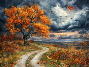 Картина интерьерная на стену, постер Краски осени